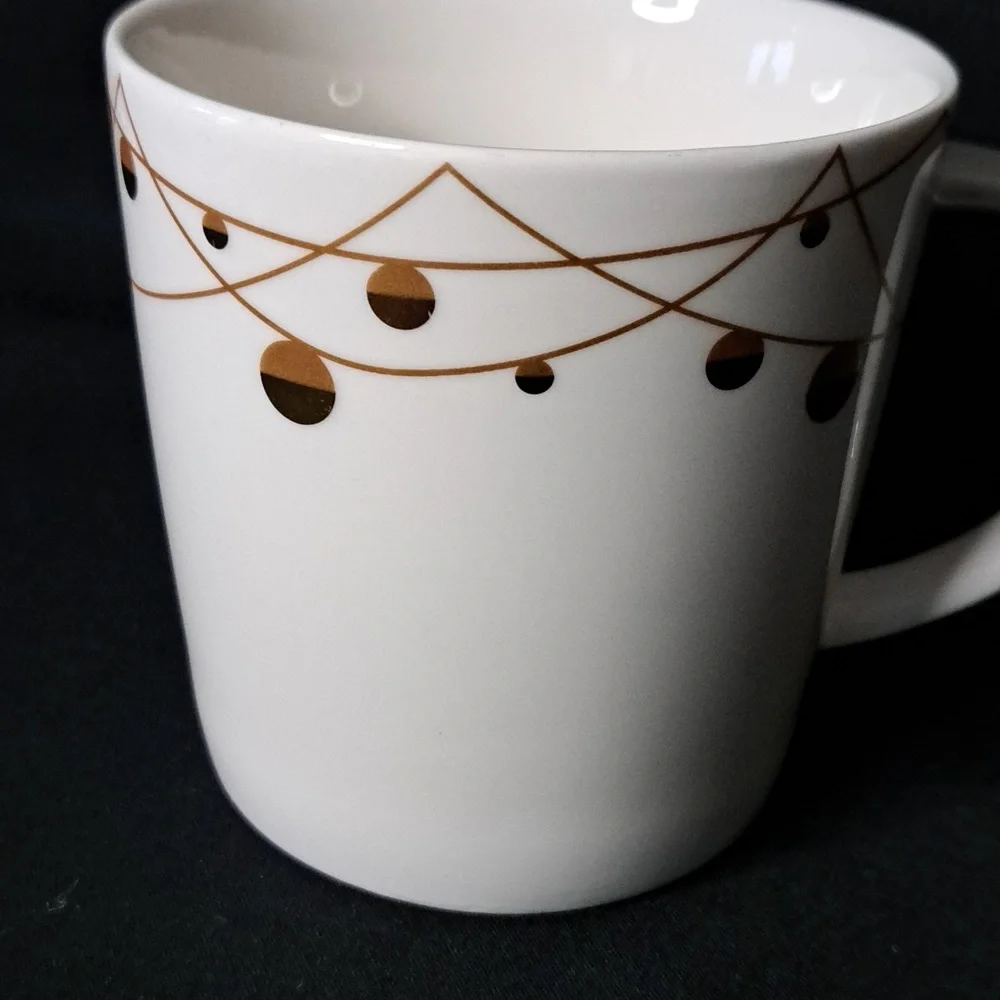 2012 Starbucks Coffee Mug With Gold Garland